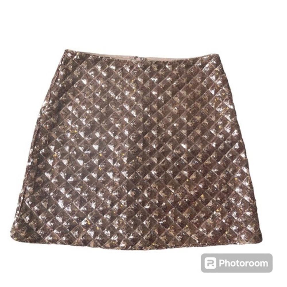 She + Sky gold sequins mini skirt